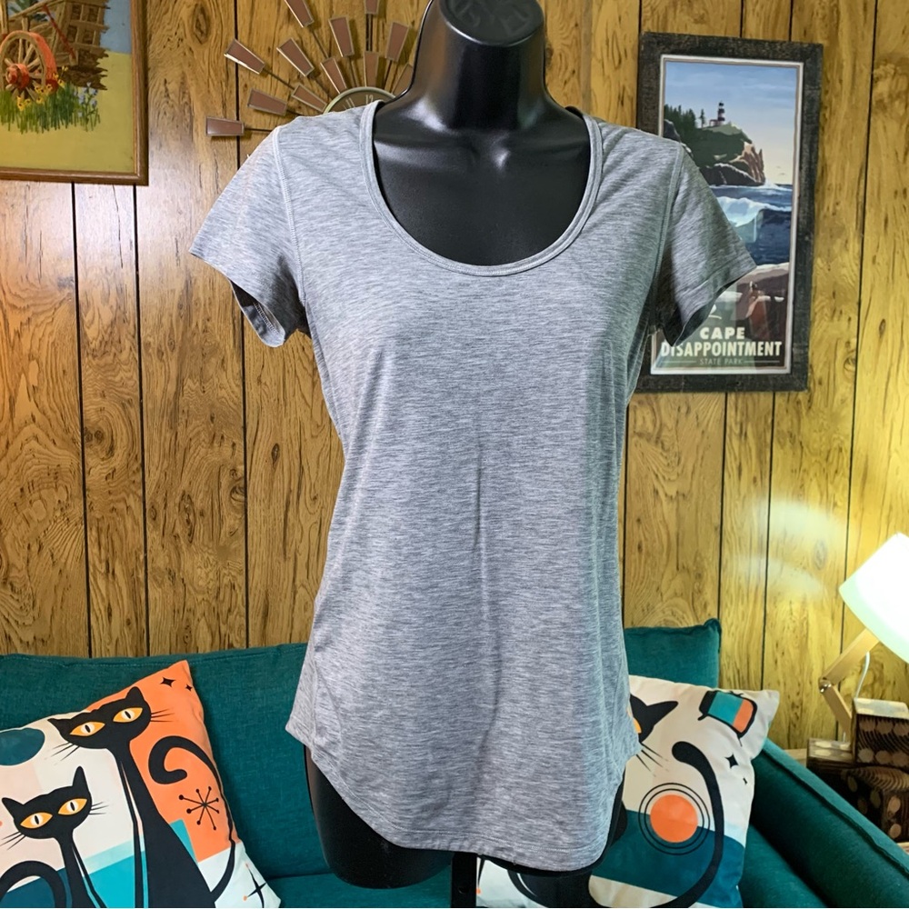 Lucy Tech Heather Gray Women's Short Sleeve Workout Tee